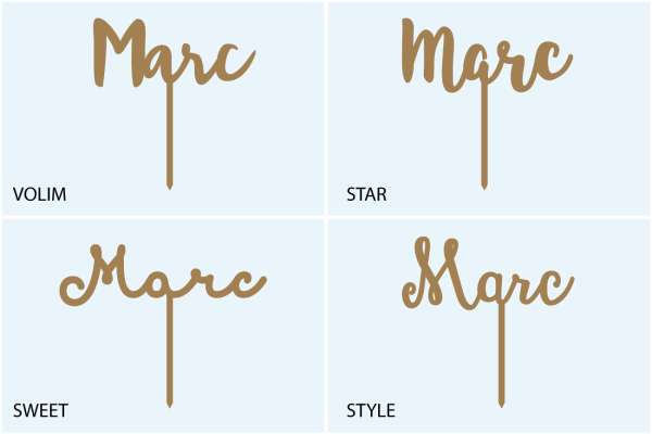 Tipografías toppers personalizados